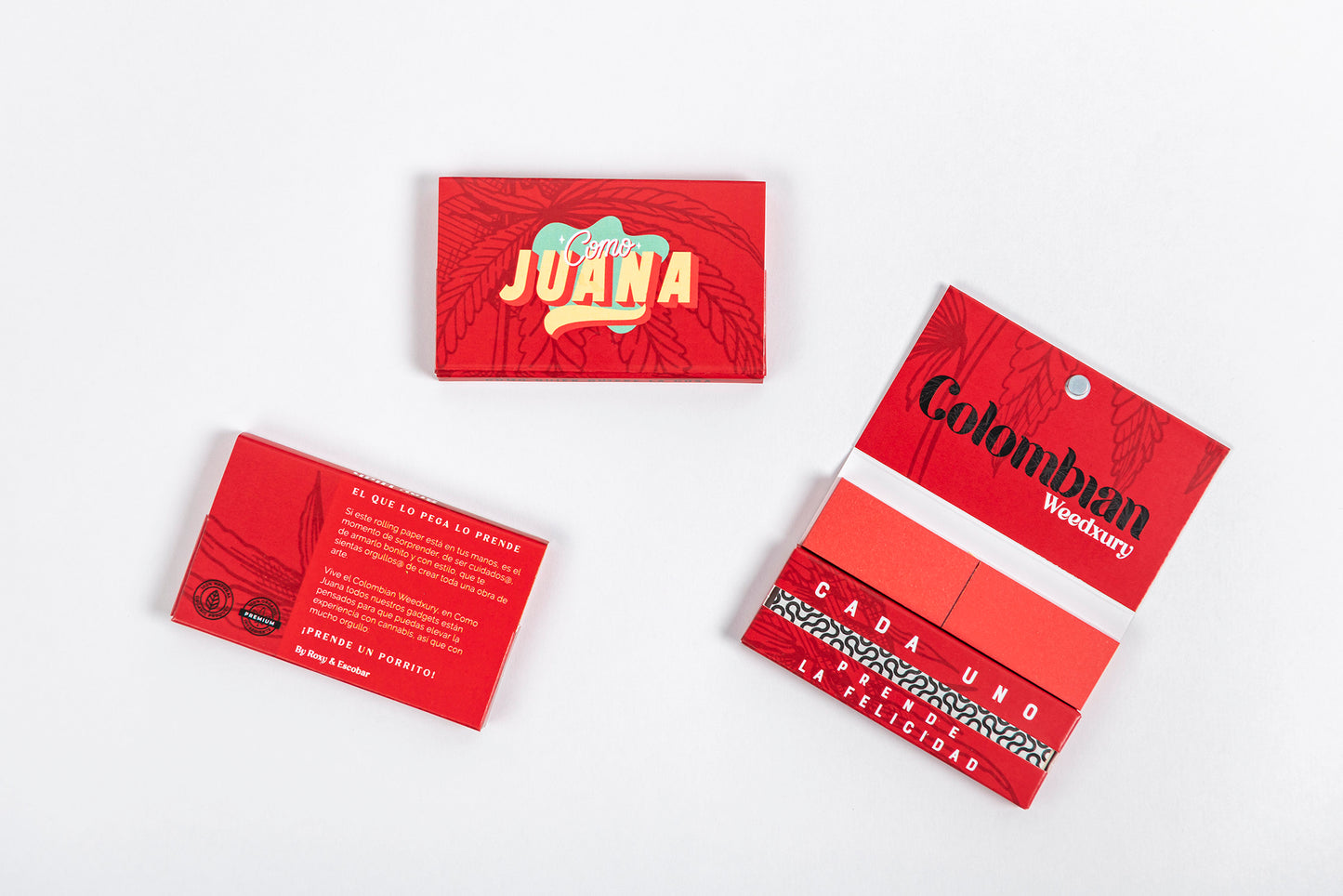 Colombian Weedxury Rolling Papers Red Maxi Pack 1 ¼ + Tips