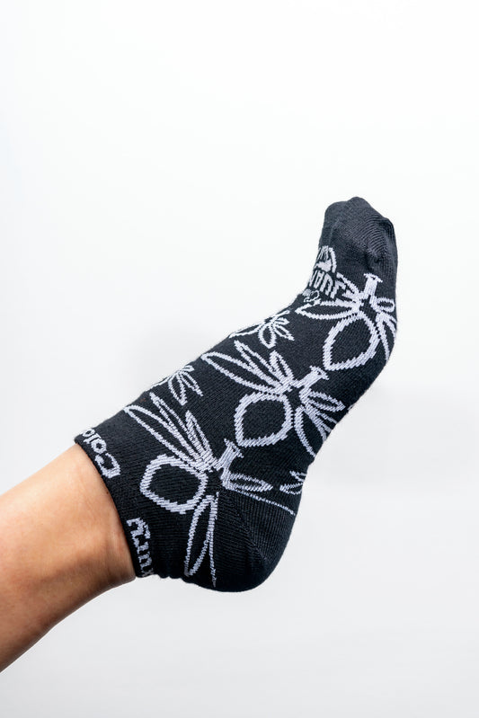 Leaf White/Black Socks (U)